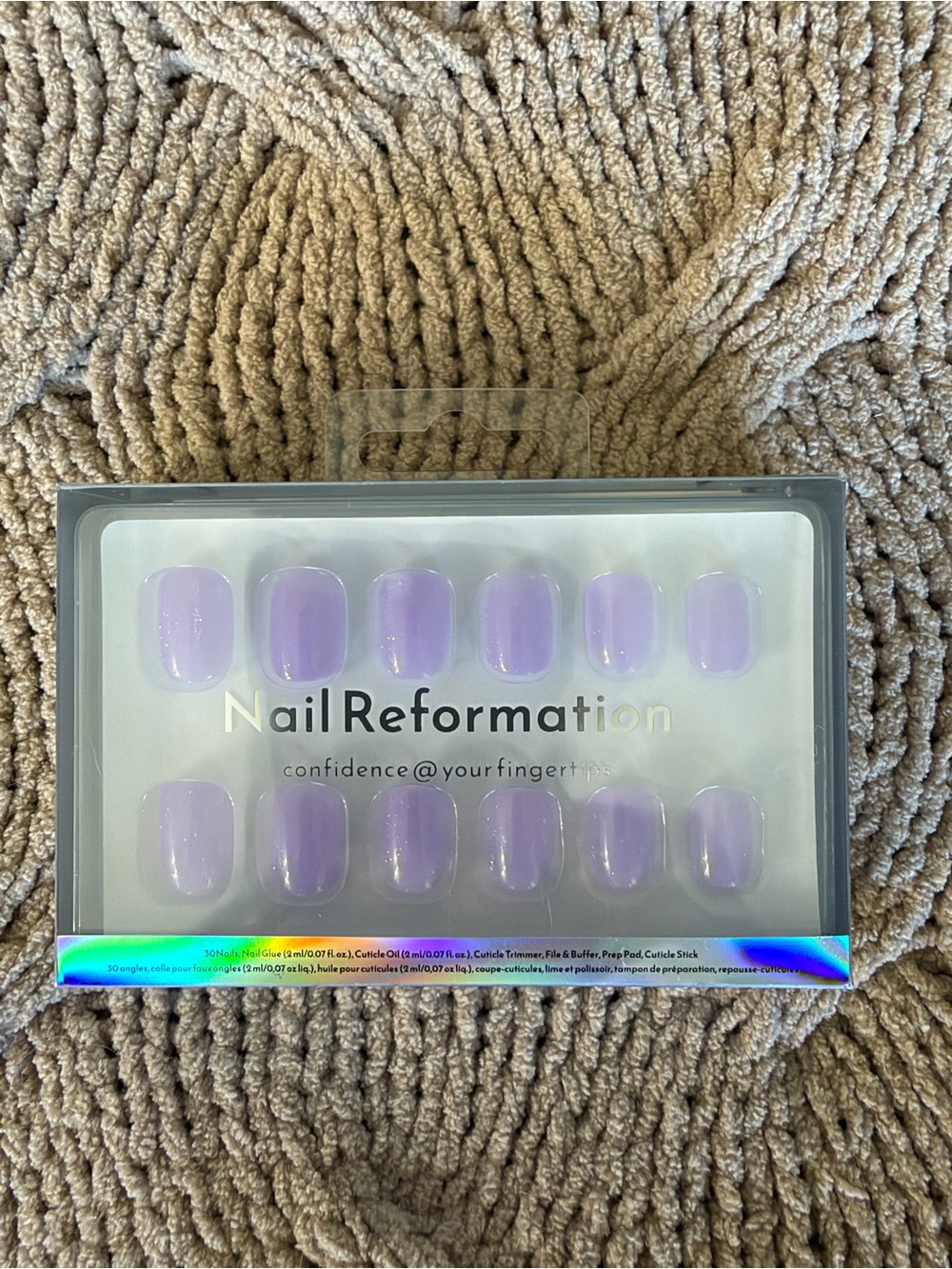 Nail Reformation - Velvet Lilac - Short Square Press-On Nails Set - New!